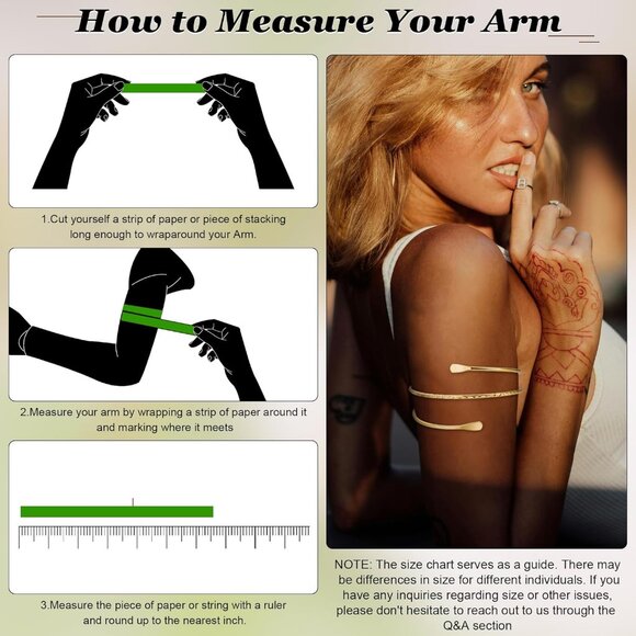 3Pcs Arm Cuff for Women Boho Coil Arm Cuff Bangle Set Adjustable Minimalist Gold - Picture 6 of 6